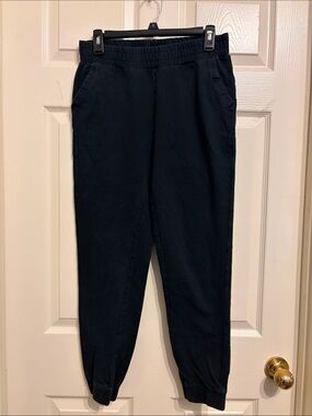 Classic Black Elastic-Waist Joggers